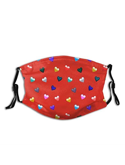 Wrdest Love Heart Mask Two Hearts Valentine Day Valentines Day Face Mask Fashion Scarf Design For Adult Reusable Breathable