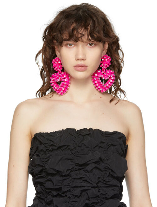 Roussey SSENSE Exclusive Pink 3D-Printed Crush Earrings