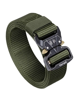 FAIRWIN Tactical Belt, Military Style Webbing Riggers Web Gun Belt with Heavy-Duty Quick-Release Metal Buckle