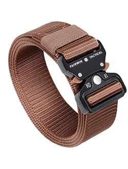 FAIRWIN Tactical Belt, Military Style Webbing Riggers Web Gun Belt with Heavy-Duty Quick-Release Metal Buckle