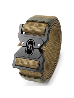 Bestkee Tactical Belt, Military Belt Rigger 1.5 Inches Nylon Webbing Belt with Heavy Duty Buckle, Gift with Molle Pouch & Hook