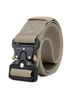 MOZETO Men's Tactical Belt, Black Utility Work Nylon Gun Belts for Men Concealed Carry with Heavy Duty Quick-Release Buckle