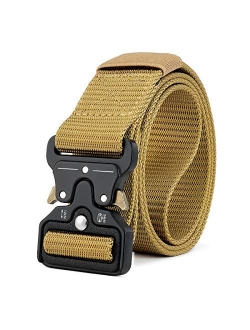 MOZETO Men's Tactical Belt, Black Utility Work Nylon Gun Belts for Men Concealed Carry with Heavy Duty Quick-Release Buckle