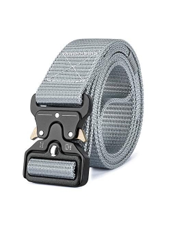 MOZETO Men's Tactical Belt, Black Utility Work Nylon Gun Belts for Men Concealed Carry with Heavy Duty Quick-Release Buckle