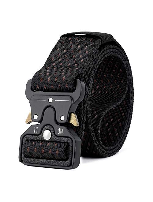 MOZETO Men's Tactical Belt, Black Utility Work Nylon Gun Belts for Men Concealed Carry with Heavy Duty Quick-Release Buckle