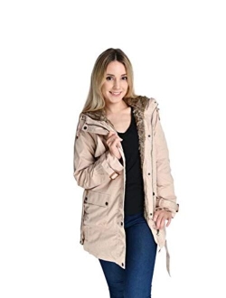 Beinia Valuker Women'sWinter Trench Coat with Detachable Fur Lined Hooded Parka