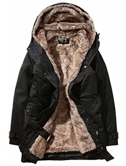 Beinia Valuker Women'sWinter Trench Coat with Detachable Fur Lined Hooded Parka