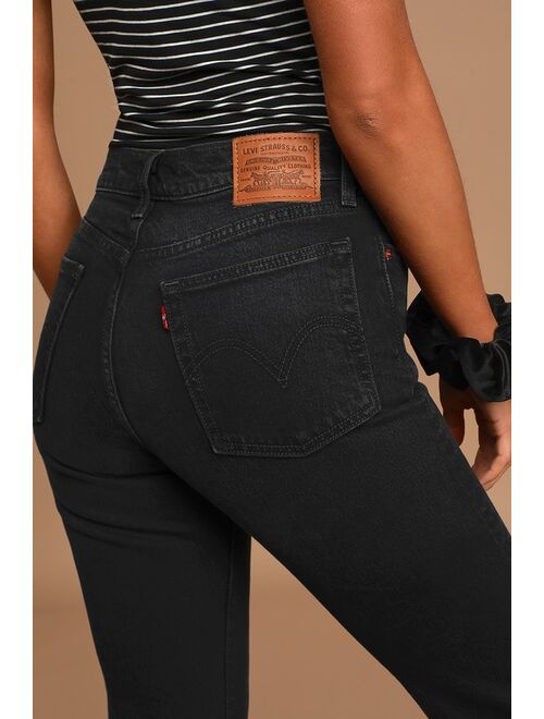 Levi's Wedgie Icon Fit Black High-Rise Cropped Jeans