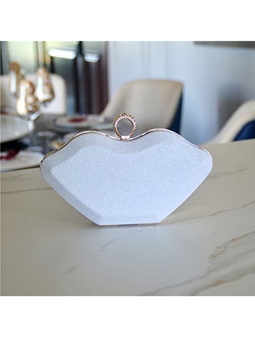 Generic Womens Lips Evening Clutch Bag Rhinestone Messenger Bag Retro Wedding Banquet Handbag Sparkly Party Prom Purses Red