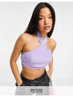 Missguided Valentines Petite halter neck top in lilac - part of a set