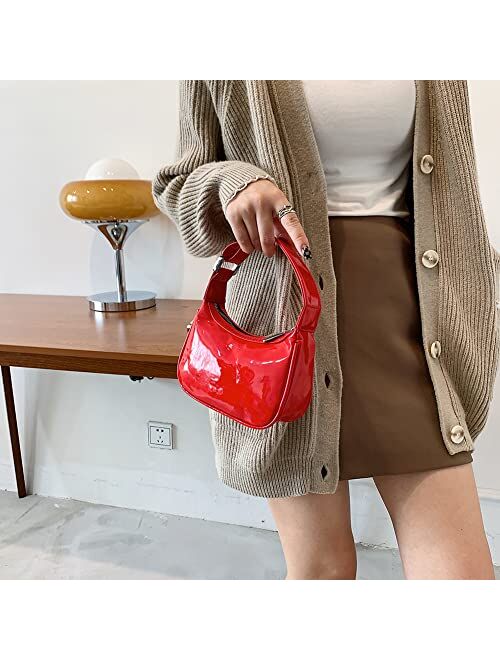 Jqwsve Mini Patent Leather Y2K Handbag, Valentine's Day Trendy Handbag