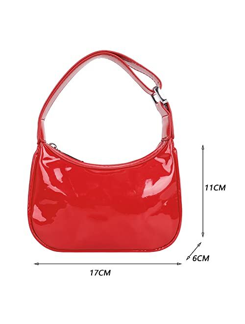 Jqwsve Mini Patent Leather Y2K Handbag, Valentine's Day Trendy Handbag