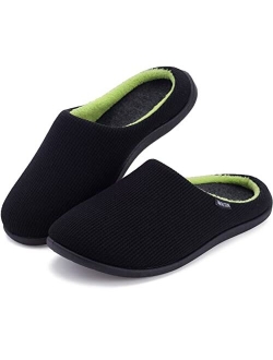 WHITIN Men's Knit Slippers with Arch Support Warm Slip On Bedroom House Shoes