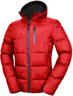 Men's Down Jacket With Hood 90% Down Coat Puffer Jacket Hooded