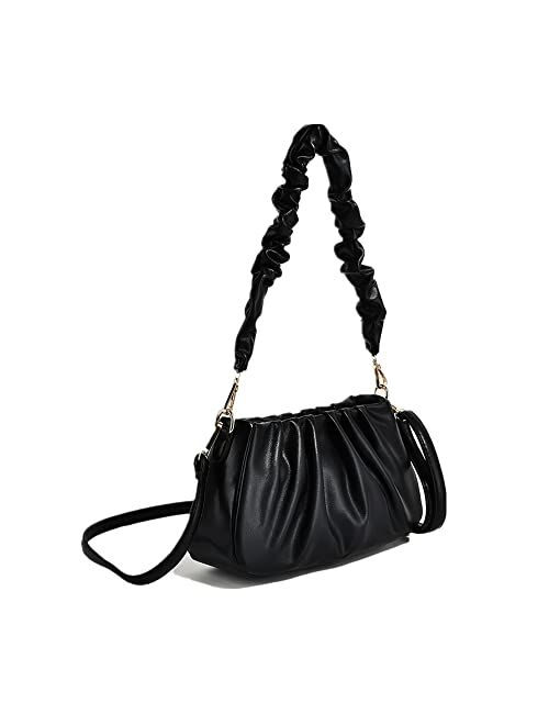 SUANNI Crossbody Bag for Women,Leather Cloud Shoulder Bag,Small Handbag Purse