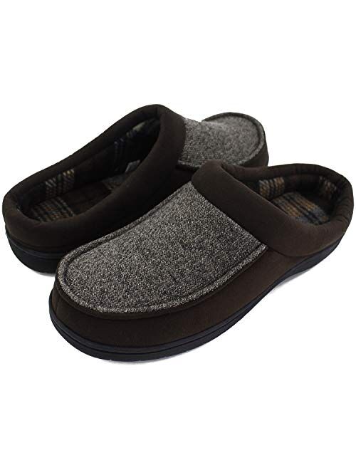 Walkfun Men's Memory Foam Arch Support Moccasin Slippers Slip-On Clog Shoes Indoor Outdoor