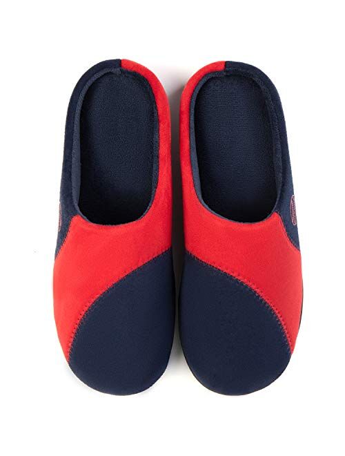 RockDove Men's Baseball Stitch Memory Foam Arch Support Slipper