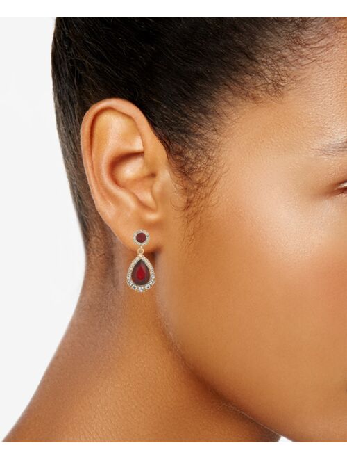 Charter Club Pavé & Stone Valentine Drop Earrings, Created for Macy's