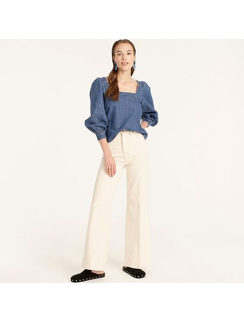 J.Crew Valentine Wide-leg denim trouser in ecru For Women