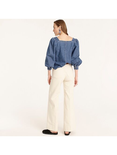 J.Crew Valentine Wide-leg denim trouser in ecru For Women