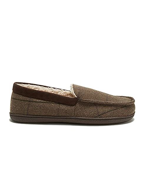 Project Titan Mens Moccasin Slippers Cozy Slip-on House Slipper with Arch Support and Fleece Lining Warm Breathable Slippers Indoor Outdoor for Men Size 8 to 13