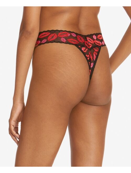 Hanky Panky Women's Valentine Kissing Mesh Original Rise Thong