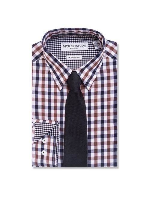 Men's Valentine Nick Graham Everywhere Modern-Fit Stretch Dress Shirt & Tie Set