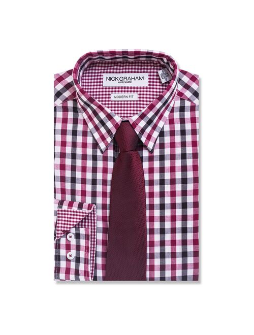 Men's Valentine Nick Graham Everywhere Modern-Fit Stretch Dress Shirt & Tie Set