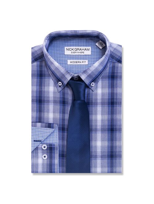 Men's Valentine Nick Graham Everywhere Modern-Fit Stretch Dress Shirt & Tie Set