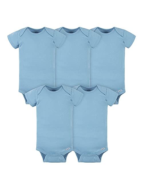 Gerber baby-boys 5-pack Solid Onesies Bodysuits