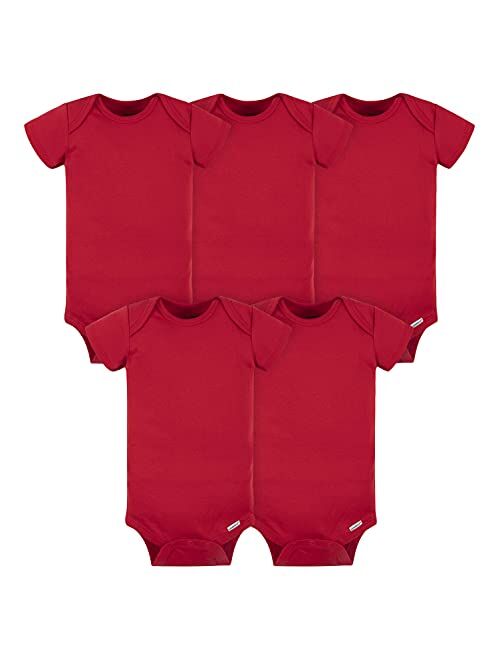 Gerber baby-boys 5-pack Solid Onesies Bodysuits