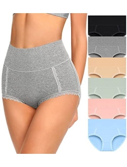 Misswho Cotton High Waisted Soft Womens Underwear Breathable Panties, Multipack