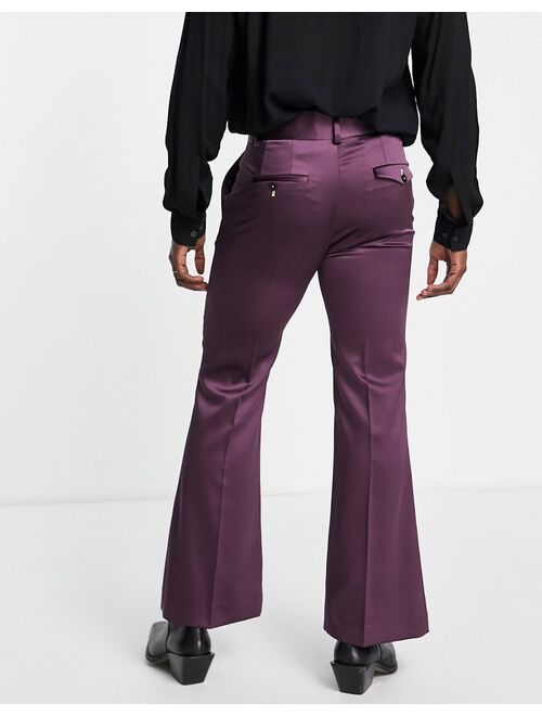 Twisted Valentine Tailor flared suit pants in purple