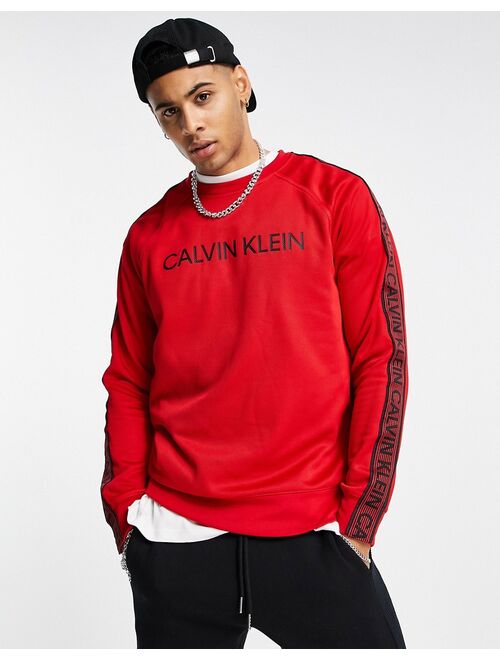 Calvin Klein valentine Performance front and side taping logo sweatshirt in red