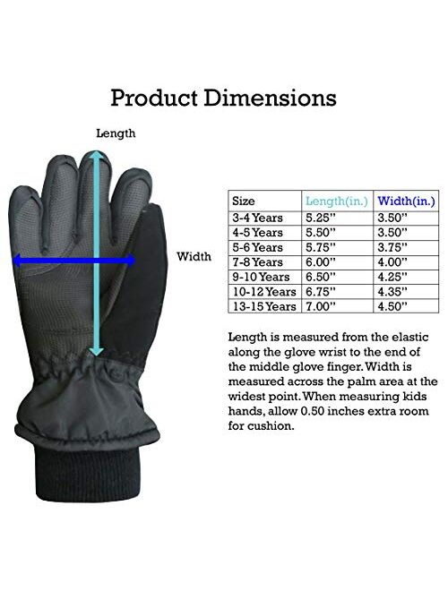 N'Ice Caps Kids Thinsulate Waterproof Warm Winter Snow Ski Gloves