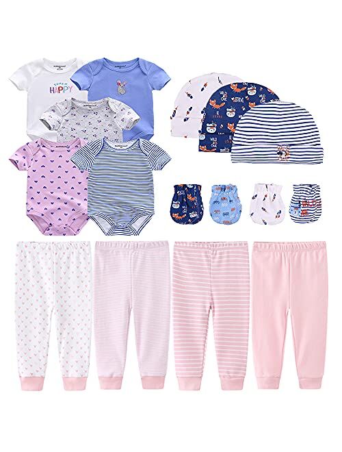 Kiddiezoom Unisex Baby Layette Essentials Giftset Clothing Set 19-Piece