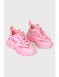 Possessions Valentine Hot Pink Chunky Sneakers