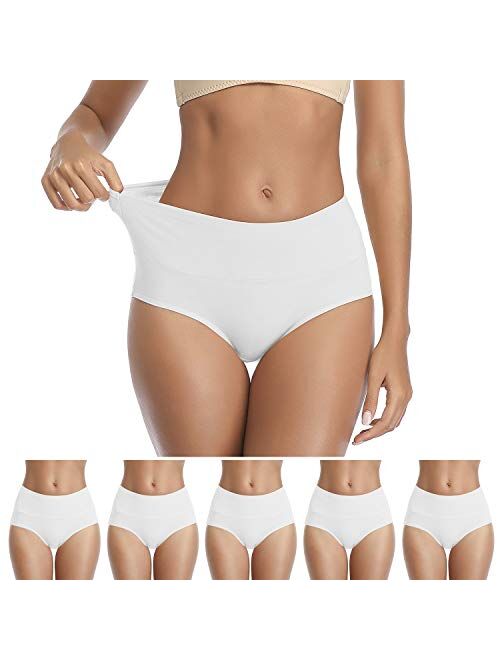 Asimoon Womens Underwear, Cotton Underwear No Muffin Top Full Briefs Soft Stretch Breathable Ladies Panties for Women