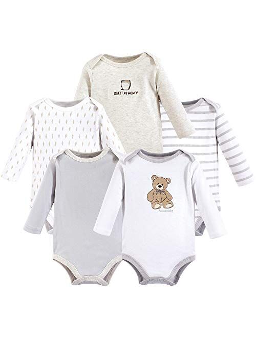 Hudson Baby Unisex Baby Cotton Long-Sleeve Bodysuits