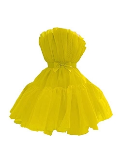 WDBFY Women's Sexy Tulle Short Homecoming Dresses Mini Puffy Cocktail Prom Gowns Tutu Dresses