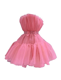 WDBFY Women's Sexy Tulle Short Homecoming Dresses Mini Puffy Cocktail Prom Gowns Tutu Dresses