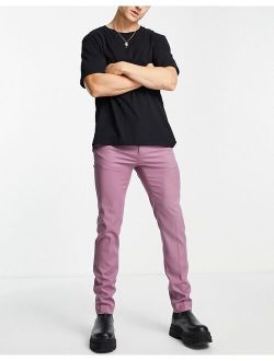 valentine skinny suit pants in purple