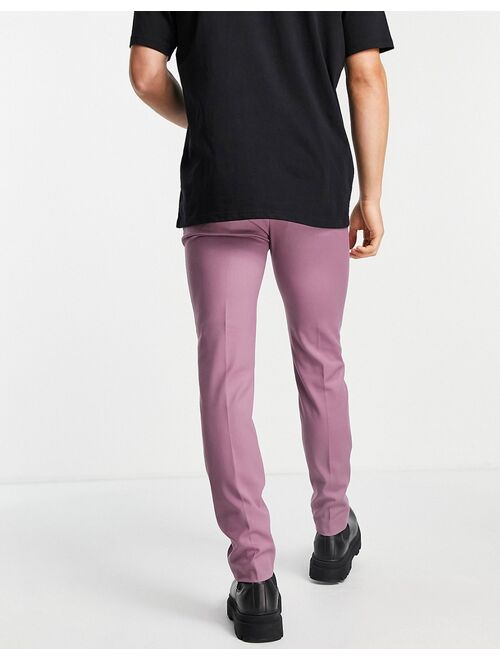 Topman valentine skinny suit pants in purple