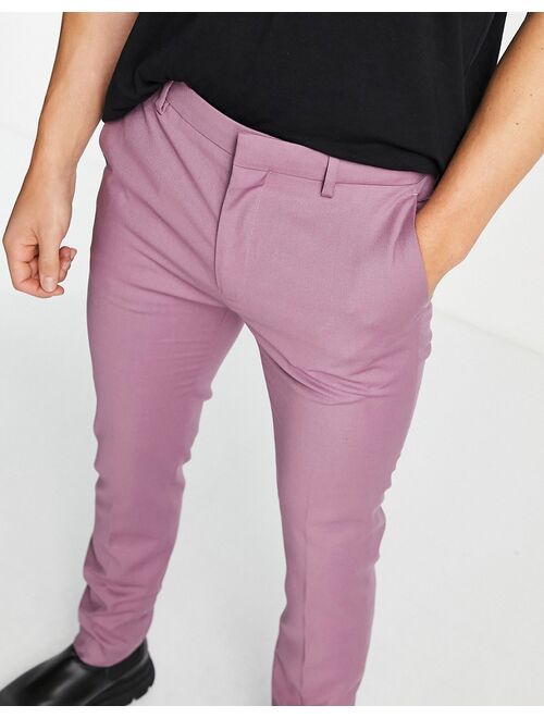 Topman valentine skinny suit pants in purple