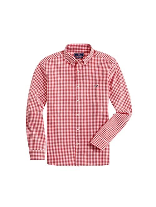 vineyard vines Valentine Men's Classic Fit Gingham Shirt in Stretch Cotton