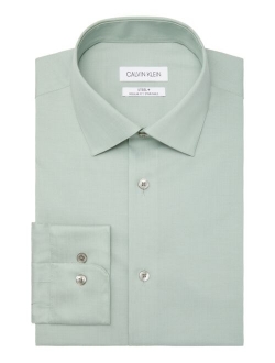 Valentine Steel Calvin Klein Men's Steel Regular Fit Stain Shield Performance Dress Shirt