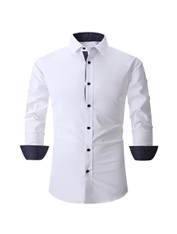 SAMERM Valentine Mens Dress Shirt Regular Fit Long Sleeve Button Down Shirts for Men(S-2XL)