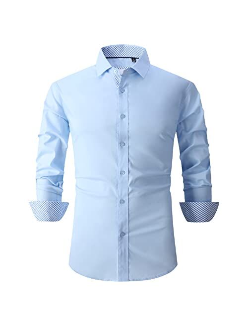 SAMERM Valentine Mens Dress Shirt Regular Fit Long Sleeve Button Down Shirts for Men(S-2XL)