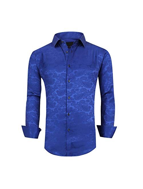 SAMERM Valentine Mens Dress Shirt Regular Fit Long Sleeve Button Down Shirts for Men(S-2XL)