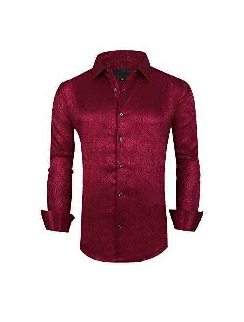 SAMERM Valentine Mens Dress Shirt Regular Fit Long Sleeve Button Down Shirts for Men(S-2XL)